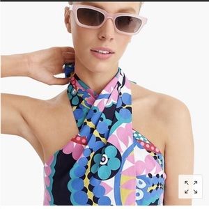 J Crew multicolored peplum halter top